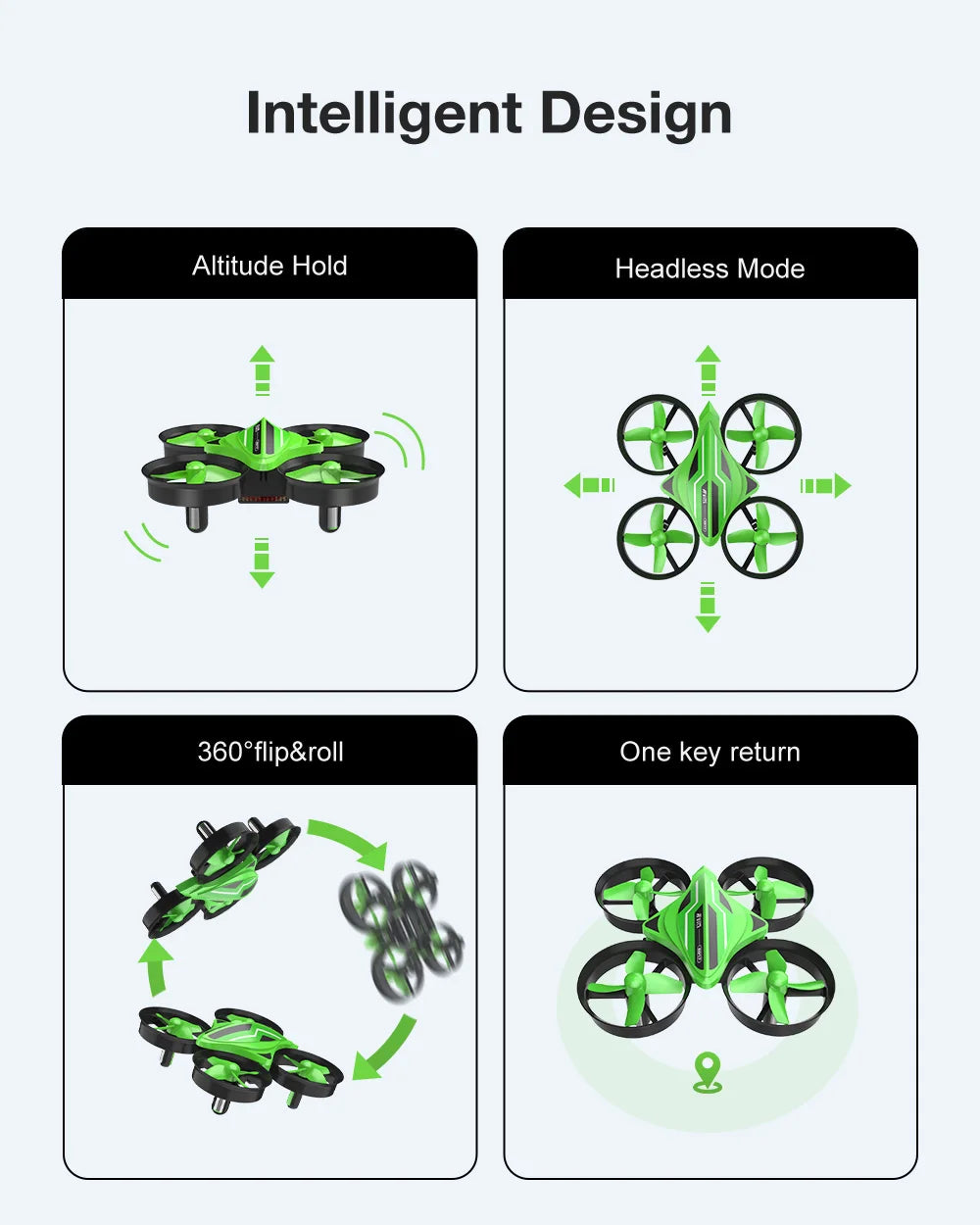 intelligent design altitude hold headless mode 360'flip&roll