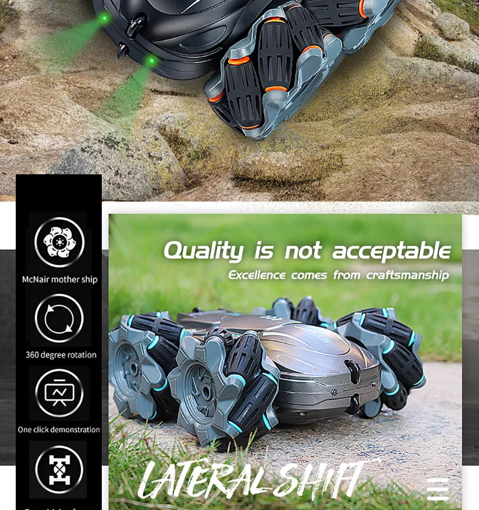 4WD RC Car Drift Stunt Car, McNair mother ship excellence comes from craftsmanship 360 degree rotation One click demonstration LIERAL BHI