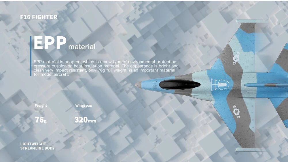 Wltoys A290 F16 RC Airplane, F16 FIGHTER EPP material is new type of environmental protection pressure cushioning heat insulation