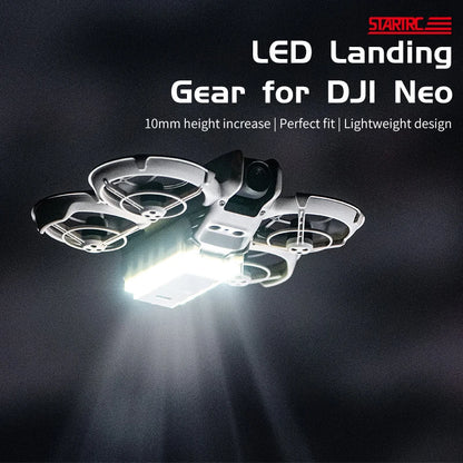 STARTRC NEO LED Landing Gear, LED landing gear for DJI Neo, 10mm taller, perfect fit, lightweight, rechargeable lights for night flights.