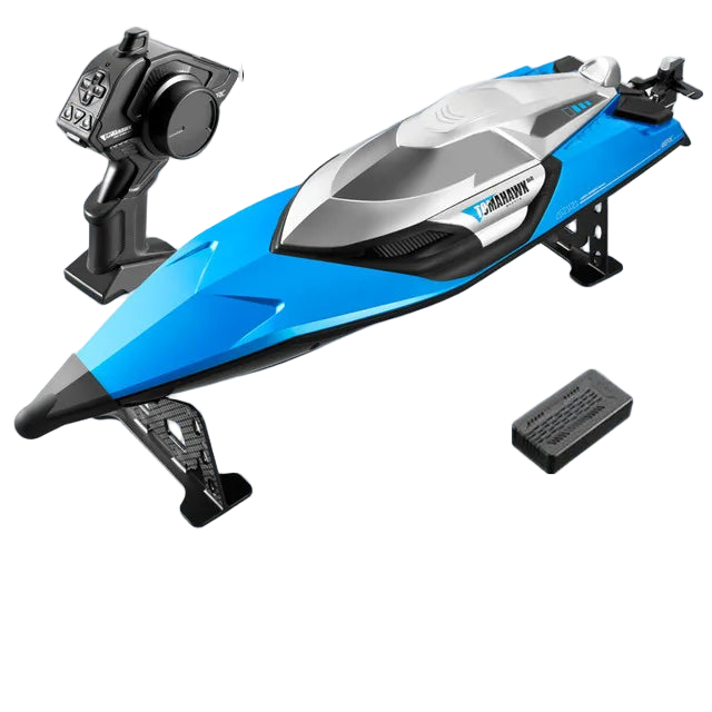 Tccicadas 50CM RC Boat, 70KM/H High Speed, 2.4G 200M Range, Capsize Reset, Dual Waterproof, Smart Alarm