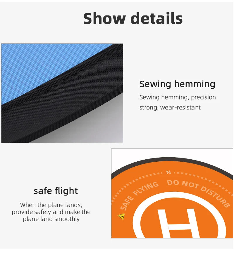 55/75 CM Foldable Landing Pad for DJI Mavic 3/2/Pro/Mini 2/MINI 3 PRO/Mini 3/Air 2S/ Spark/FPV/Avata Drone Parking Accessory 31 Sewing hemming, precision strong, wear-resistant DO safe flight When the plane
