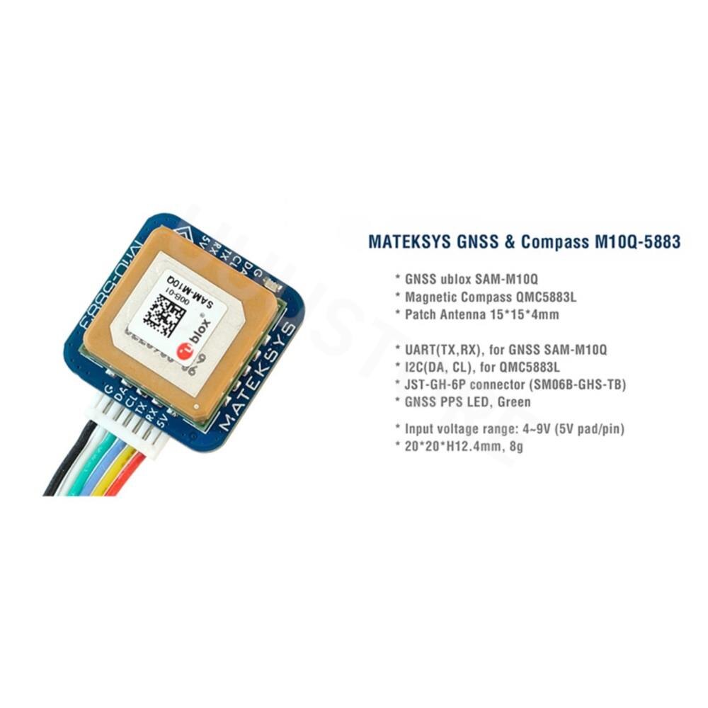 20X20mm MATEK M10Q-5883 Módulo GPS GNSS - Bússola Magnética