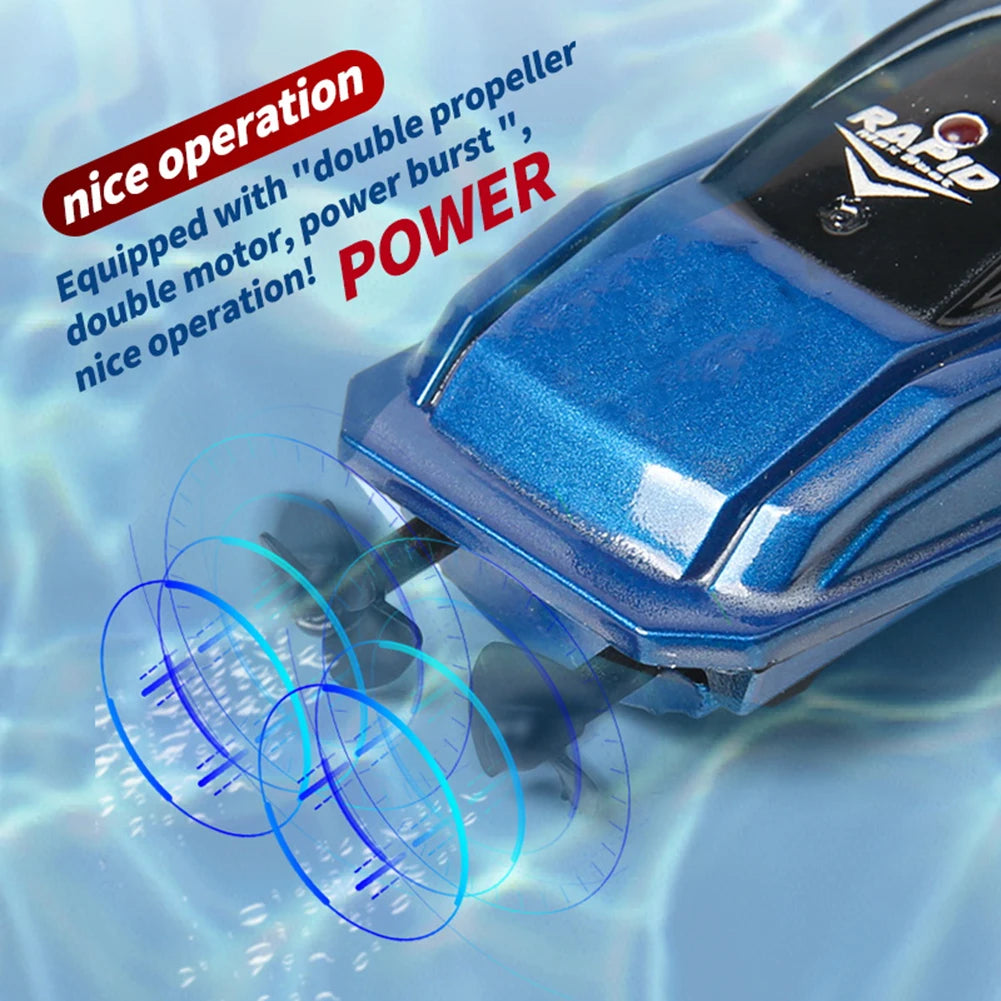 Waterproof 2.4GHz Mini RC Boat 805, Dual‑Speed, 3.7V 100mAh, 15m Range for Bathtub/Pool, Blue/Red/Green