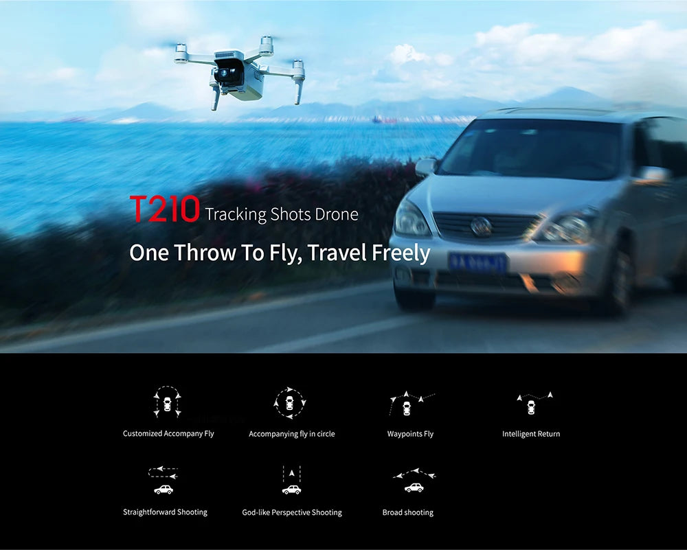 Walkera T210 Drone, T2IO Tracking Shots Drone One Throw To Fly; Travel Freely Customized