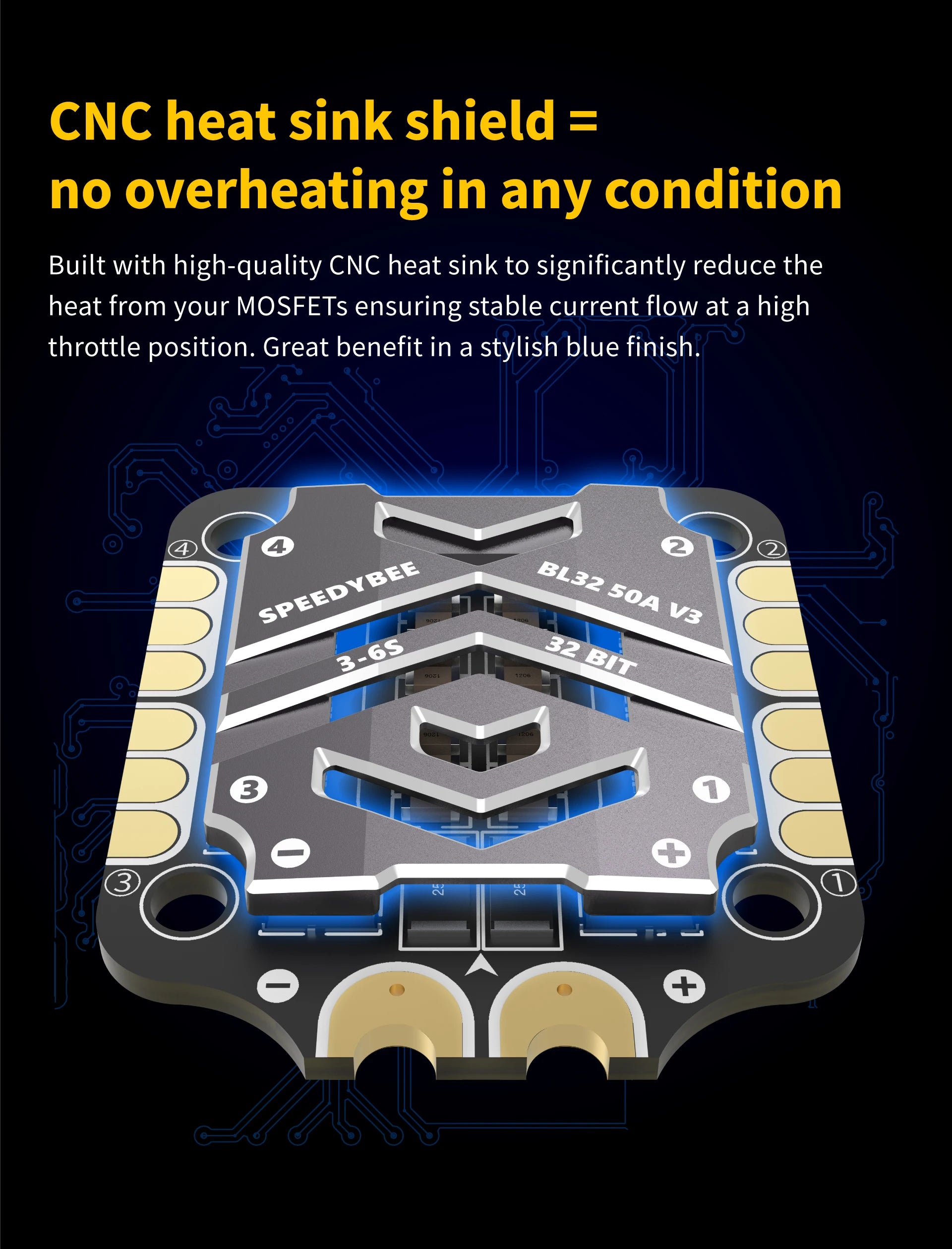 RunCam SpeedyBee F7 V3 BL32 50A 30x30 Stack iNAV Betaflight Emuflight Wireless Firmware Flasher Black Data Analyze 25 RunCam SpeedyBee F7 V3 BL32 50A 30x30 Stack, high-quality CNC heat sink shield to significantly reduce the heat from your MOSFETs