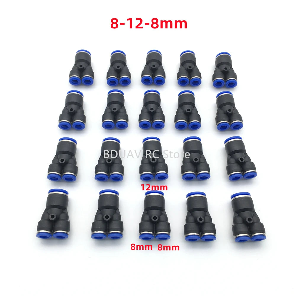 Y-type Trachea Quick Connector - 20pcs 8mm 12mm Y-type tee/trachea quick connector for agricultural plant protection drone Agriculture Drone Accessories 11 Y-type Trachea Quick Connector, 8-12-8mm BDVAVRC Sto 12mm 8mm 8