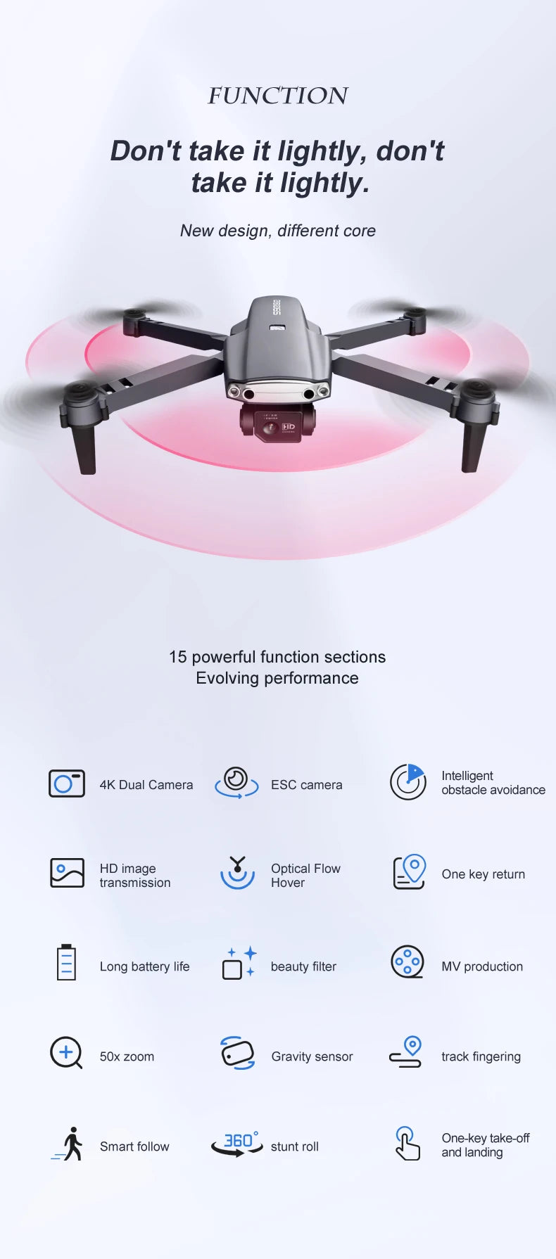 S9000 Drone - Aerial Photography 4K HD Obstacle Avoidance Dron with Camera Optical Flow Positioning Folding Guadcopter Mini Drones 15 S9000 Drone, new design, different core mp 15 powerful function sections evolving performance