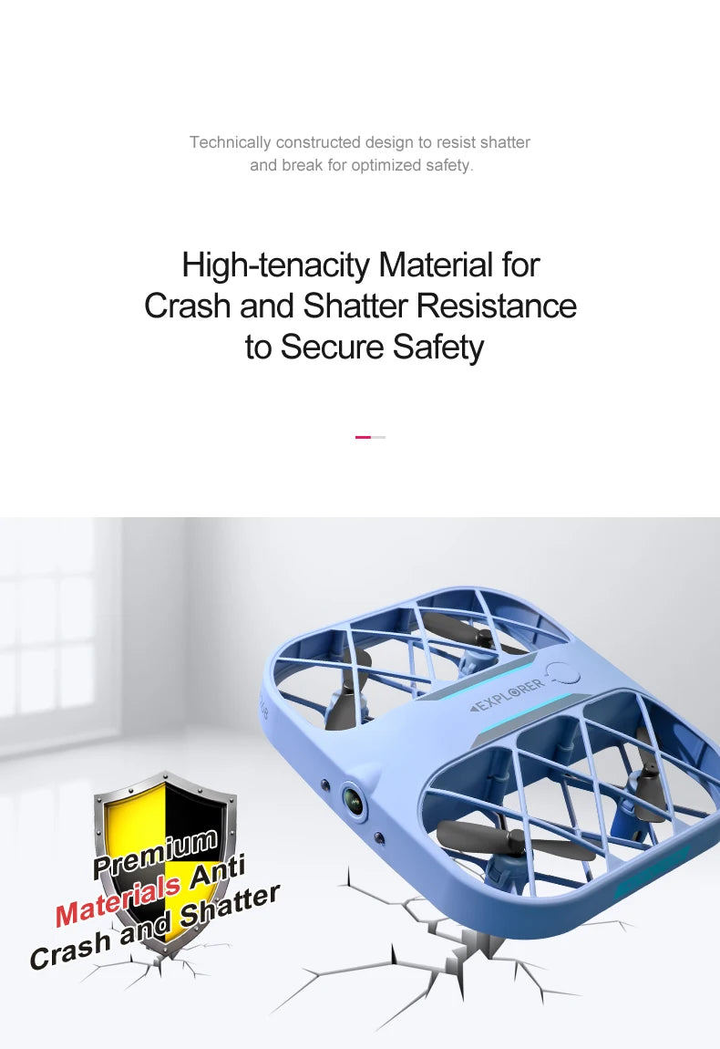 JJRC H107 Mini Drone, high-tenacity material for crash and shatter resistance to secure