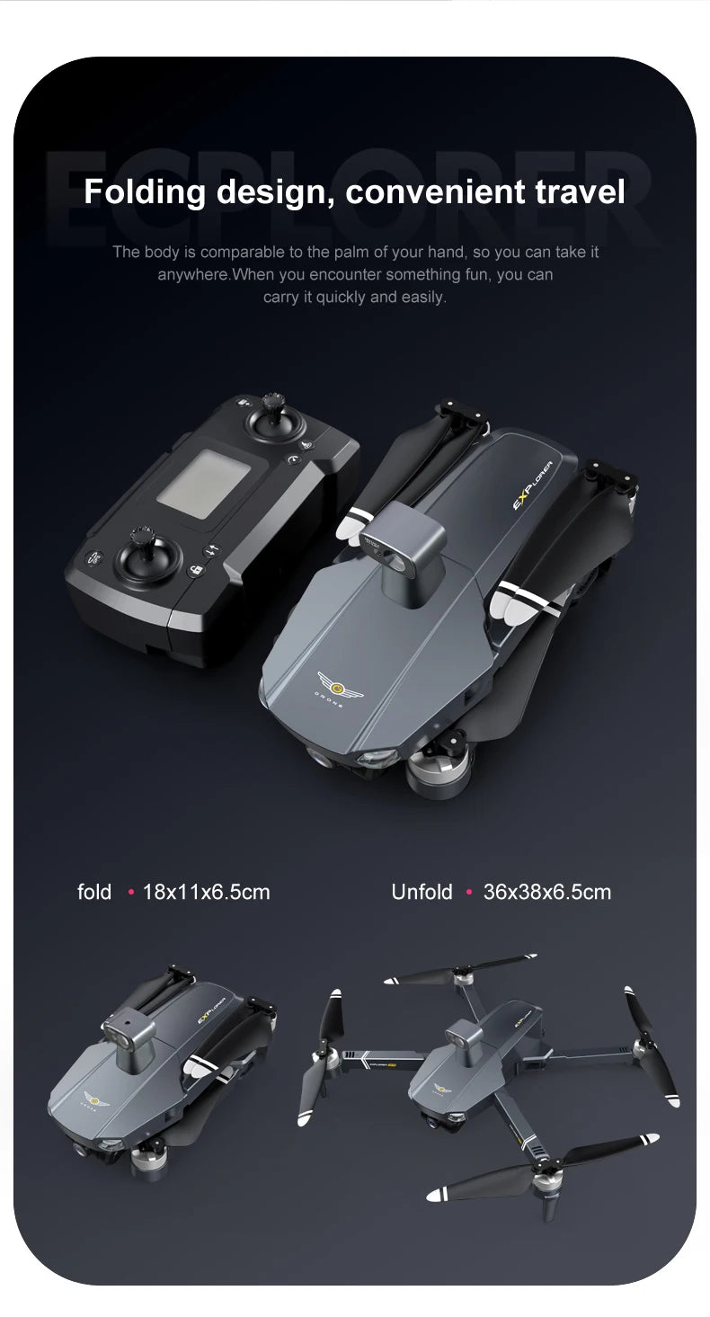 8819 Drone - 2023 NEW Drone Profesional Reperter GPS WIFI 3-Axis Gimbal Camera Helicopter Brushless Motor FPV 6K HD RC Quadcopter Aircraft Professional Camera Drone 41 8819 Drone, fold 18x11x6.Scm Unfold 36x