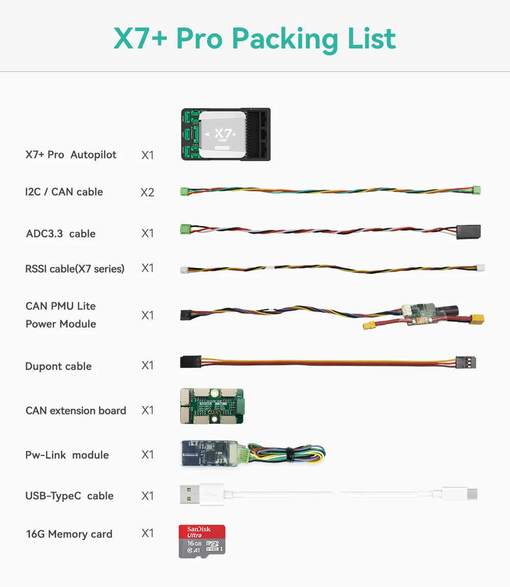 CUAV NEW X7+ PRO Flight Controller - Open Source PX4 ArduPilot FPV RC Drone Quadcopter Pixhawk 20 CUAV NEW X7+ PRO Flight Controller, X7+ Pro Packing List x7# X8+ Pro Autopilot