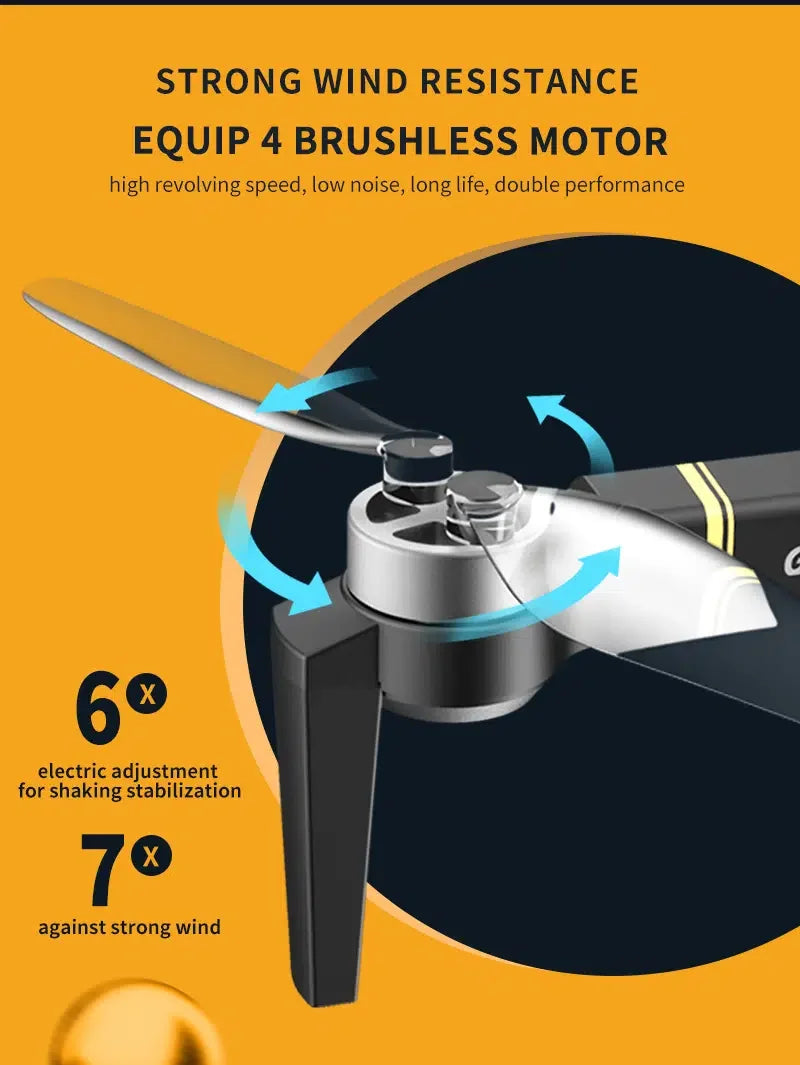 GD93 Pro Max Drone, strong wind resistance equip 4 brushless motor high revolving speed