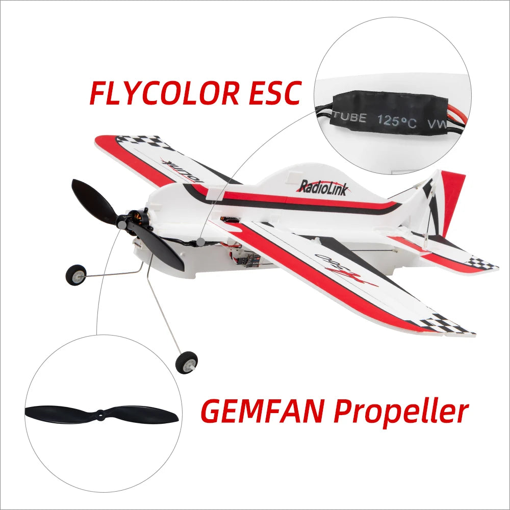 Radiolink A560 Airplane - RTF PNP 4CH RC Plane 580mm Wingspan 6 Modes Ready to Fly 3D EPP Trainer Beginner Set Gyro Assist System 14 Radiolink A560 Airplane, FLYCOLOR ESC TTUBE VME RadioLink GEMFAN Propeller