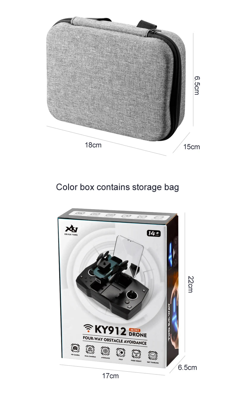 XYRC KY912 Mini Drone, 8 18cm 15cm color box contains storage bag i