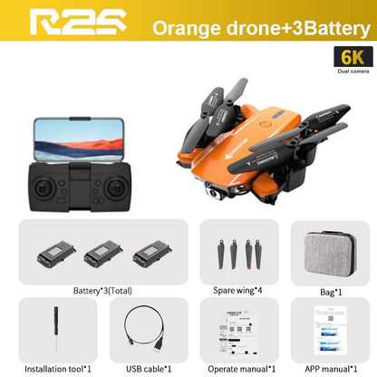 R2S Drone, RZS Orange drone+3Battery_ 6K Dual