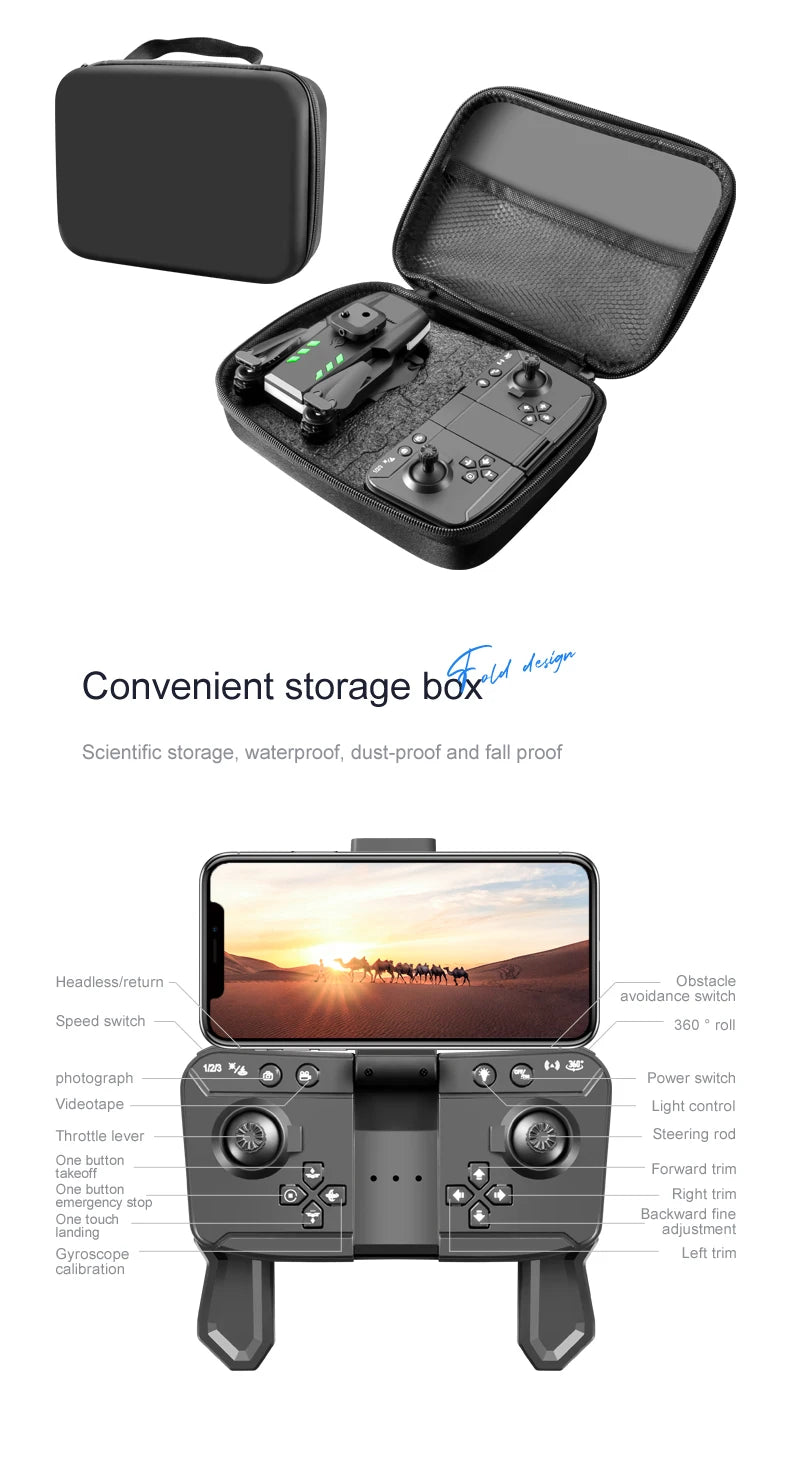 S160 Mini Drone - 4K HD Camera Four-sided Obstacle Avoidance Air Pressure Fixed Height Professional Foldable Quadcopter Toys 37 S160 Mini Drone, aa auigr convenient storage box scientific storage, waterproof