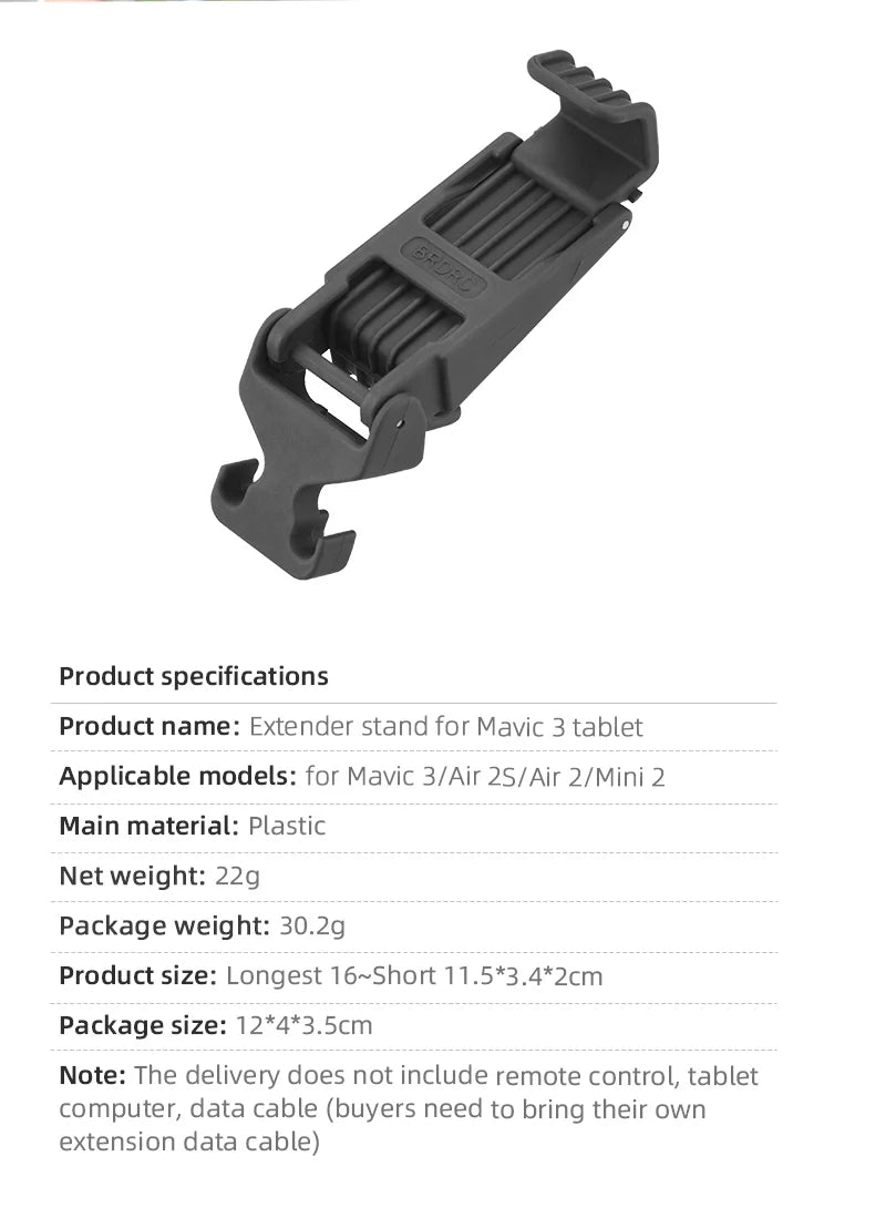 Drone Remote Control Tablet Extended Bracket Mount for DJI Mavic Air 2/2S/3/Mini 2/ for DJI MINI 3 PRO Accessoy Tablet Clip Holder 43 the delivery does not include remote control, tablet computer; data cable (buyers need to bring