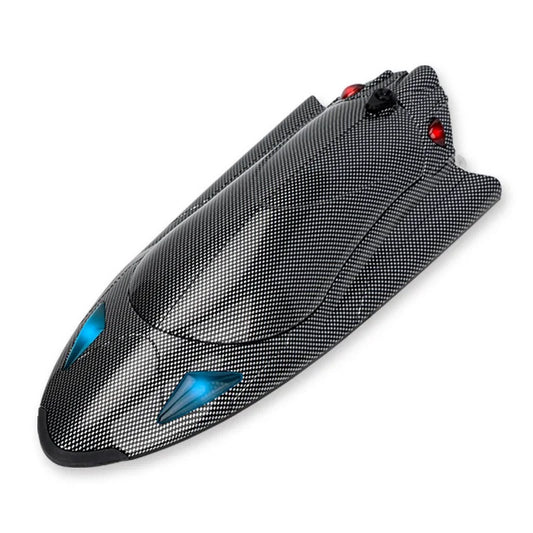 RC Boat Turbojet Speedboat, Water‑Cooled Motor, 7.4V 2000mAh, 25–40KM/H, 150M Remote, LED Lights, Capsize Reset