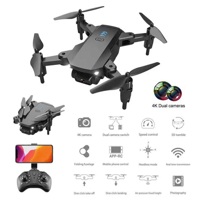 Q12 Drone - 4k HD Camera WiFi Fpv Air Pressure Altitude Hold Black And Gray drone Foldable RC Drones Toy 25 Q12 Drone, 4k dual cameras 4k camera dual camera switch speed control j