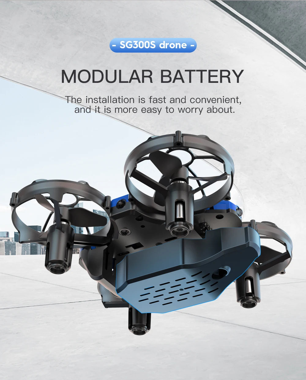 SG300/SG300S Mini Drone, sgsoos drone modular battery the installation is fast