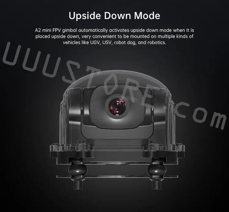 A2 mini FPV gimbal automatically activates upside down mode when it is