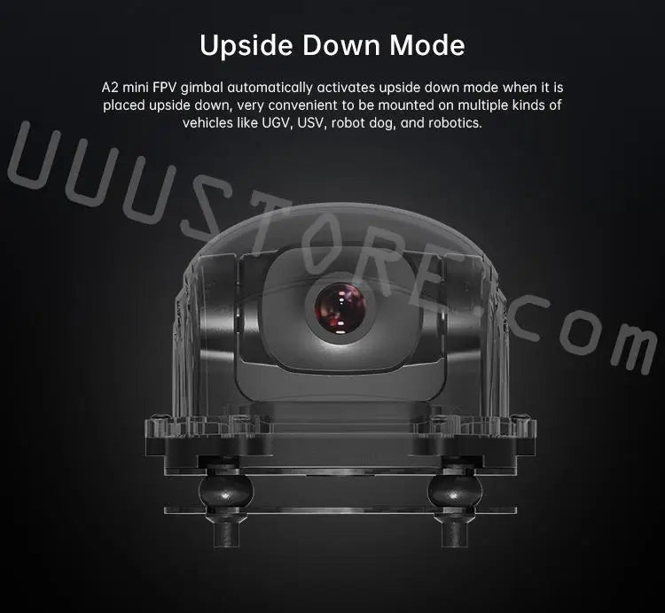 SIYI A2 mini Ultra Wide Angle FPV Gimbal Single Axis Tilt with160 degree FOV 1080p Starlight Camera Sensor IP67 Waterproof 12 A2 mini FPV gimbal automatically activates upside down mode when it is