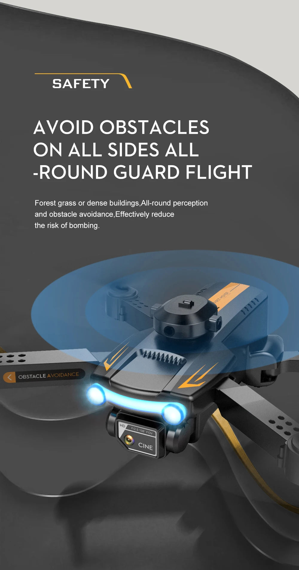 LSRC XT2 Drone, safety avoid obstacles on all sides all-round guard flight forest grass or