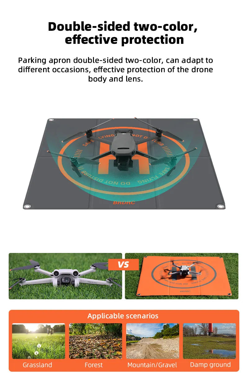 Foldable Landing Pad for DJI Mavic 3 AIR 2/2S/2/3/Holy Stone/SJRC Drone Parking Apron Pad Mat Drone Accessories 65CM*65CM 10 Grassland Forest Mountain/Gravel Damp ground VoT0 TL