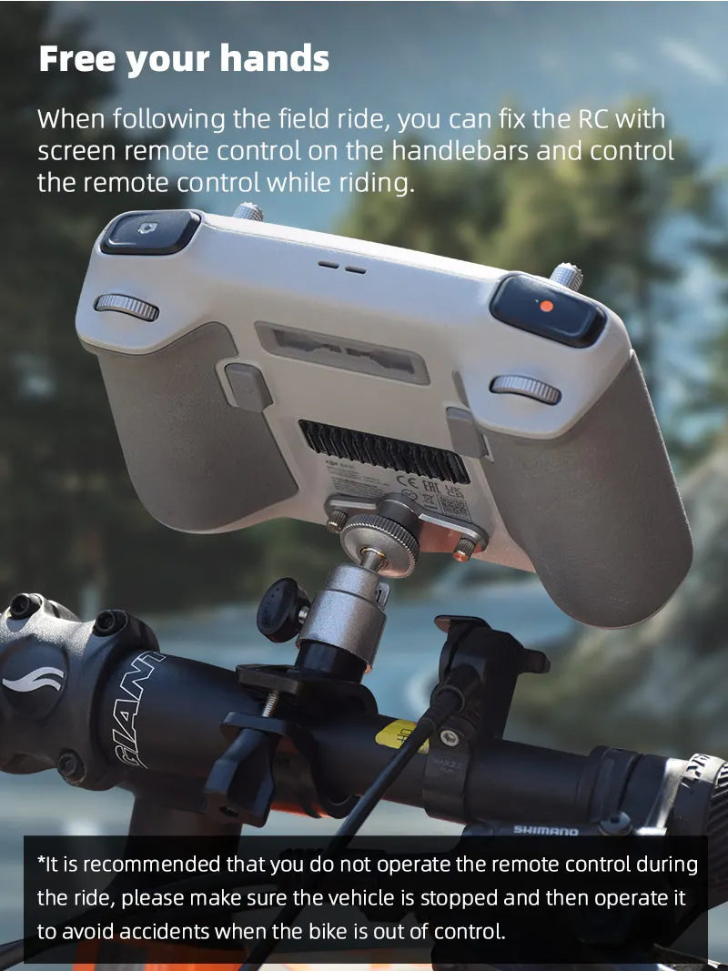 you can fix the RC with screen remote control on the handlebars and control the remote