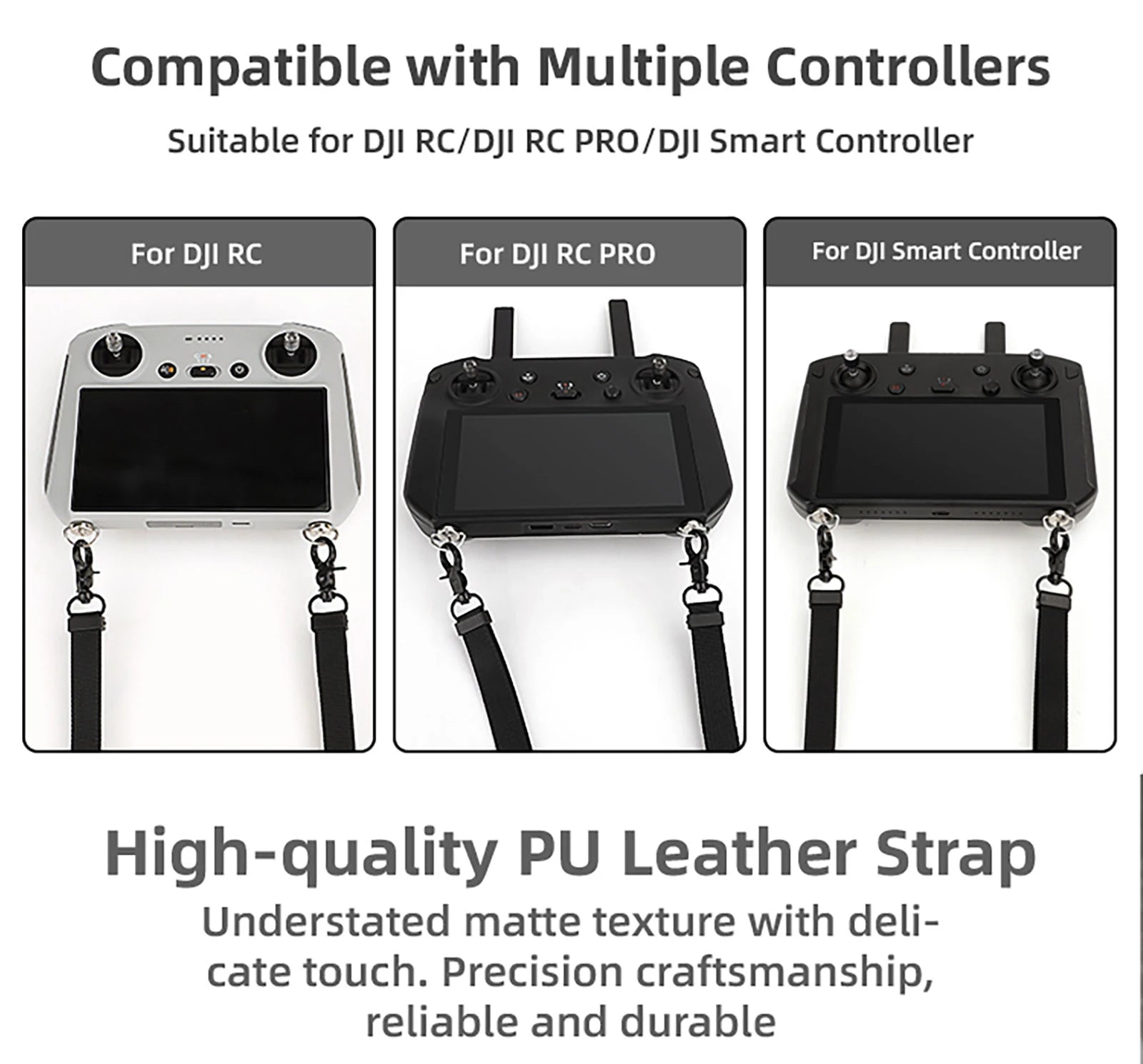 Lanyard For DJI RC/RC 2/RC Pro/Smart Controller - Adjustable Neck Strap For Mini 3 Pro/Air 2/Air 2S/Mavic 3 Pro/Air 3/Mini 4 Pro 15 Lanyard For DJI RC/RC 2/RC Pro/Smart Controller, Compatible with Multiple Controllers Suitable for DJI RC/DJI-RC PRO