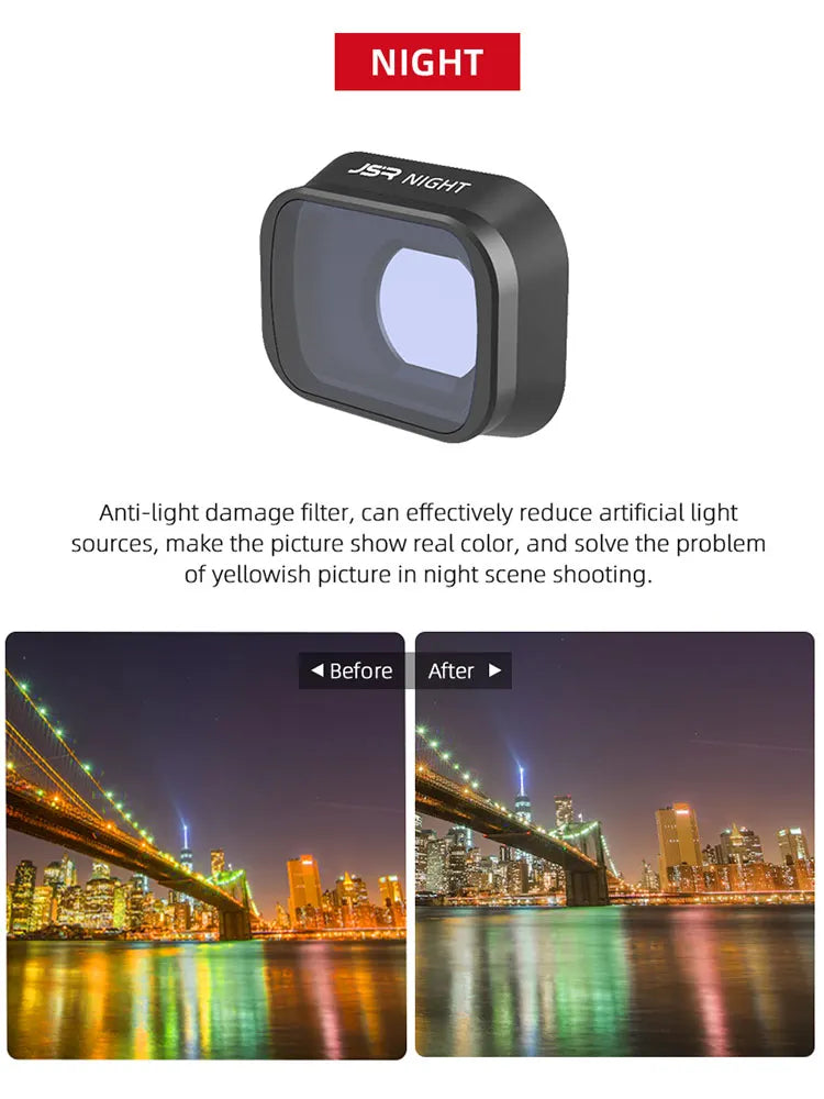UV CPL ND8 Lens Filters For DJI MINI 3 PRO, NIGHT Anti-light damage filter, can effectively reduce artificial light sources, make the picture show