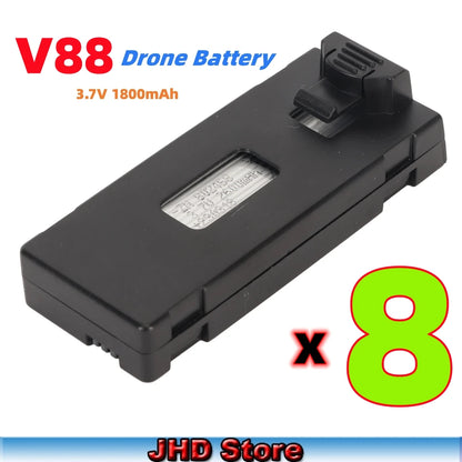 V88 Drone Battery, High-capacity battery for V88 drones with 3.7V voltage and 1800mAh capacity.