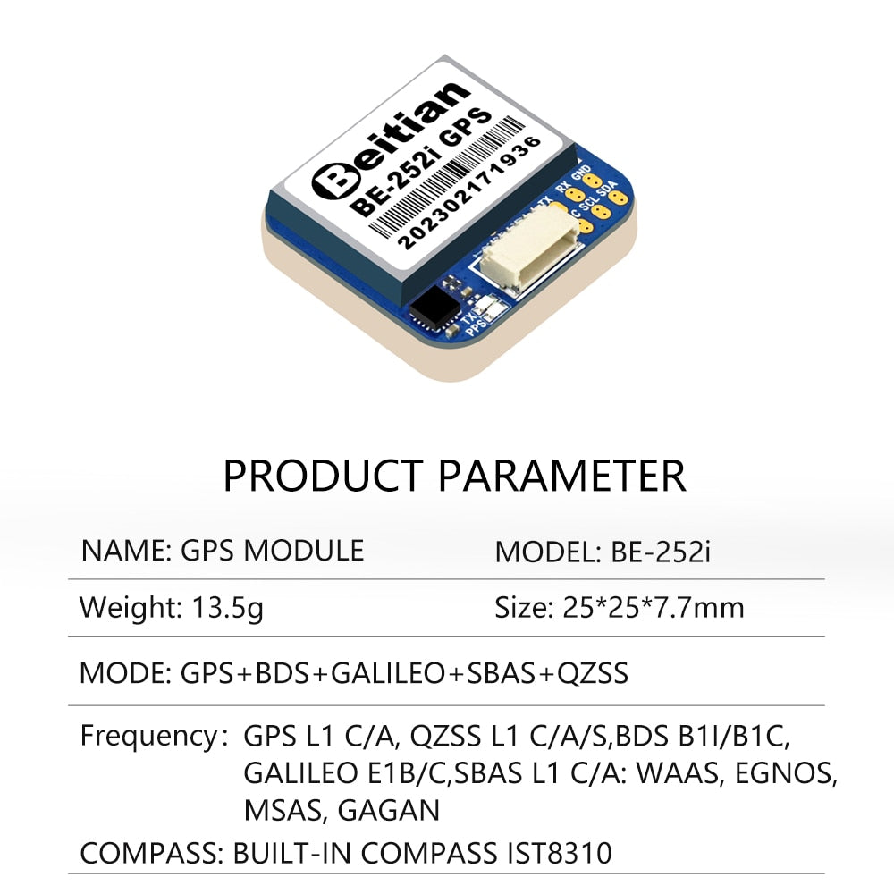 GPS MODULE MODEL: BE-252i Weight: 13.5g Size: 25