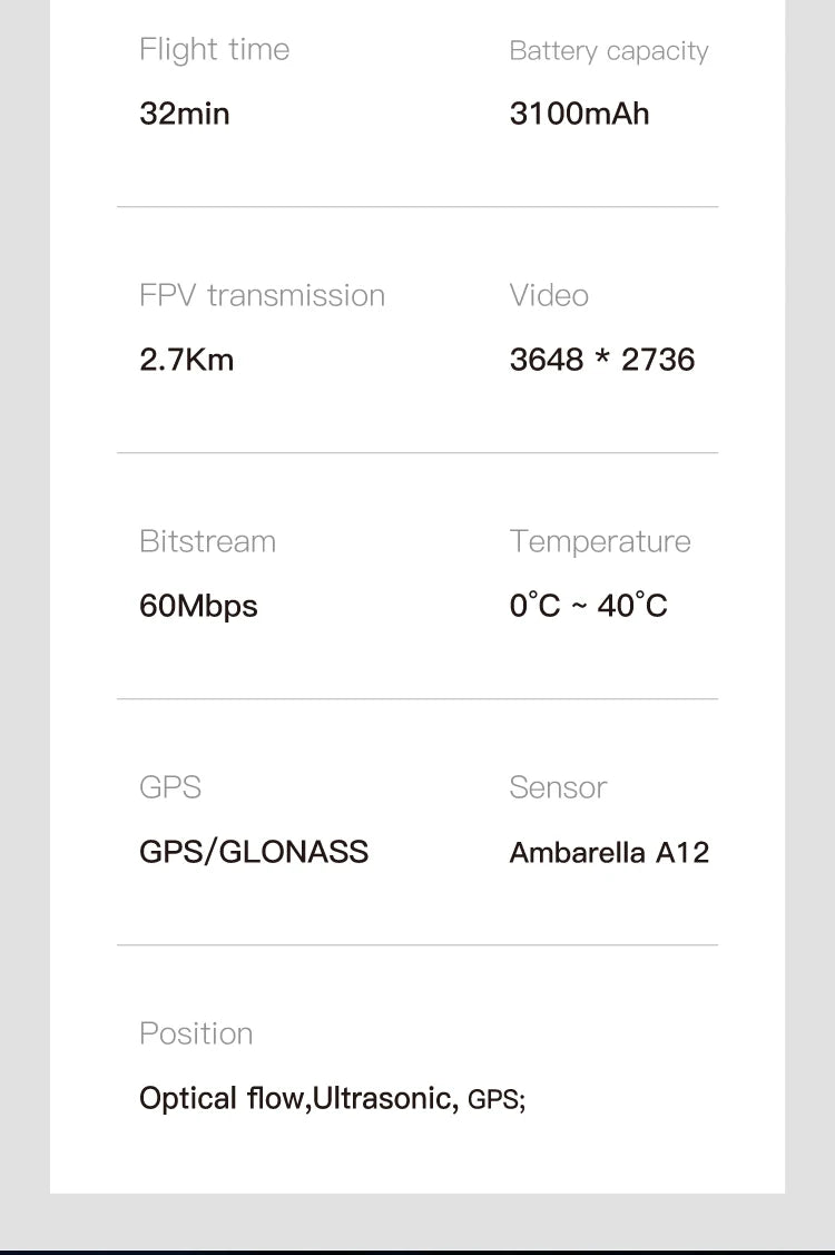 C-FLY Arno SE MAX Drone - Profesional 4K HD Camera 3-Axis Micro Gimbal 5G Wifi GPS Drone With HD Camera FPV Brushless Foldable RC Quadcopter Professional Camera Drone 41 C-FLY Arno SE MAX Drone, flight time Battery capacity 32min 3100mAh FPV transmission Video 2.7Km 36