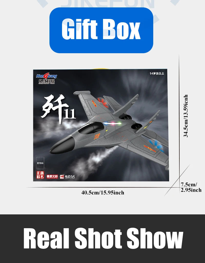 Genuine Authorization J-11 1:50 RC Fighter Plane - 2.4G 2CH Remote Control Foam Aircraft with Lighting J 11 Airplane Toys for Boys 26 Genuine Authorization J-11 1:50 RC Fighter Plane, Genuine Authorization J-11 1:50