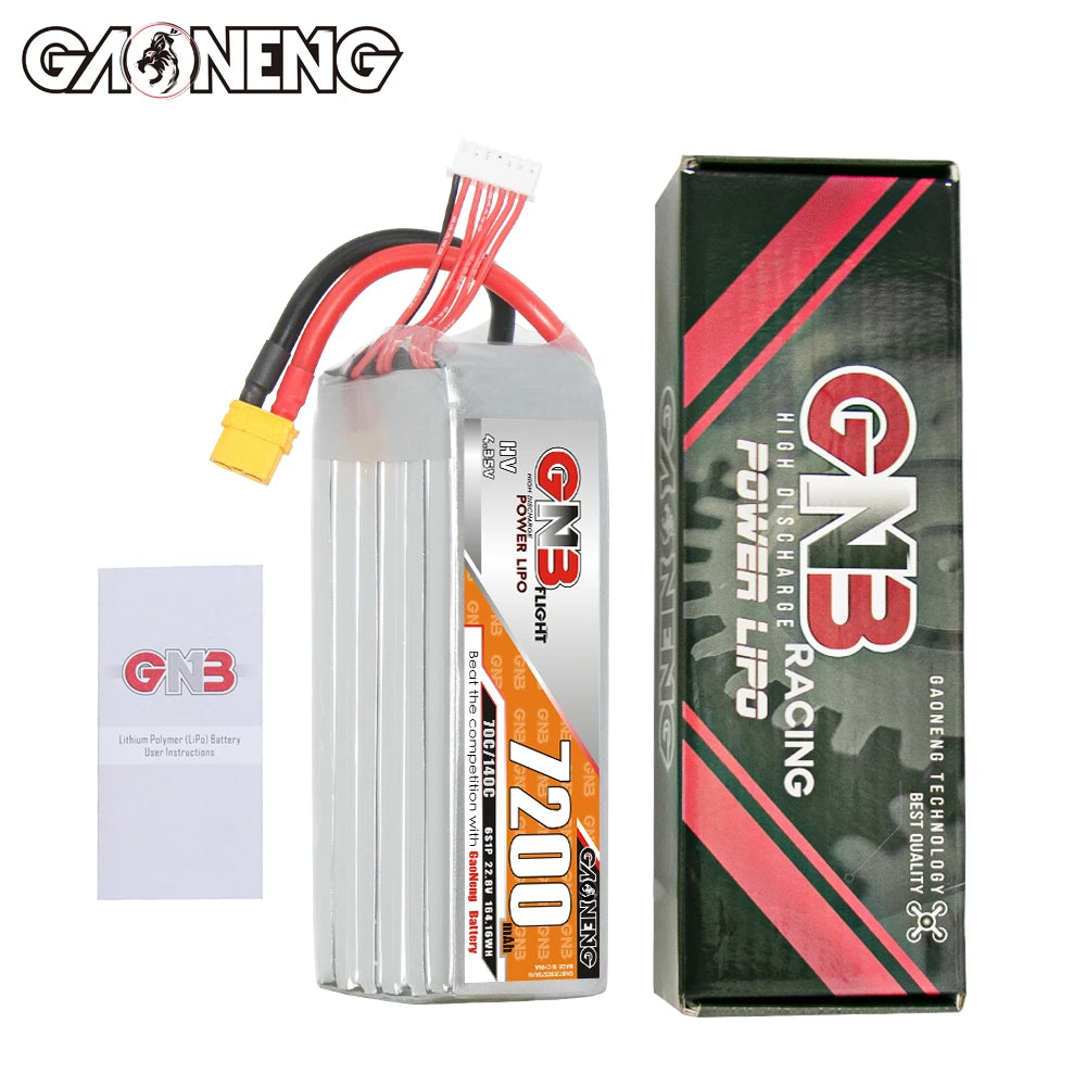 GAONENG GNB 22.8V 6S HV 7200mAh 70C 140C LiPo Drone Battery With XT60 XT90 XT90S EC5 T Plug