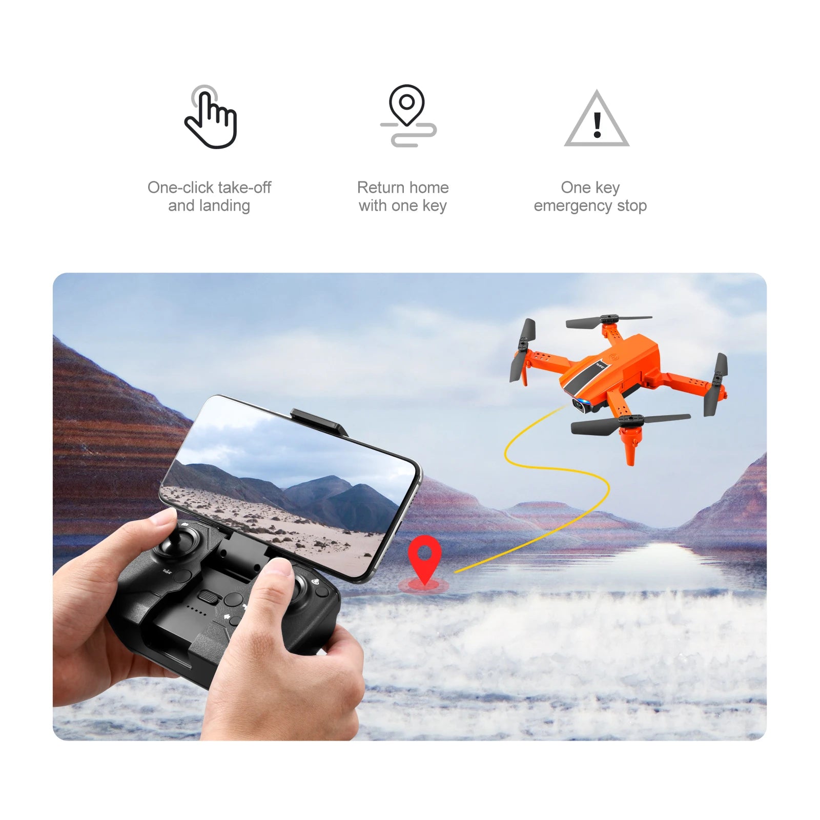 KBDFA S65 4K Mini Drone - HD WIFI FPV 1080P Camera Height Hold RC Foldable Quadcopter Dron Rc Helicopter Drone Gift Toy 40 one-click take-off return home one and landing with one emergency