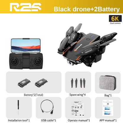 R2S Drone, RZS Black drone+2Battery 6K Dual camera