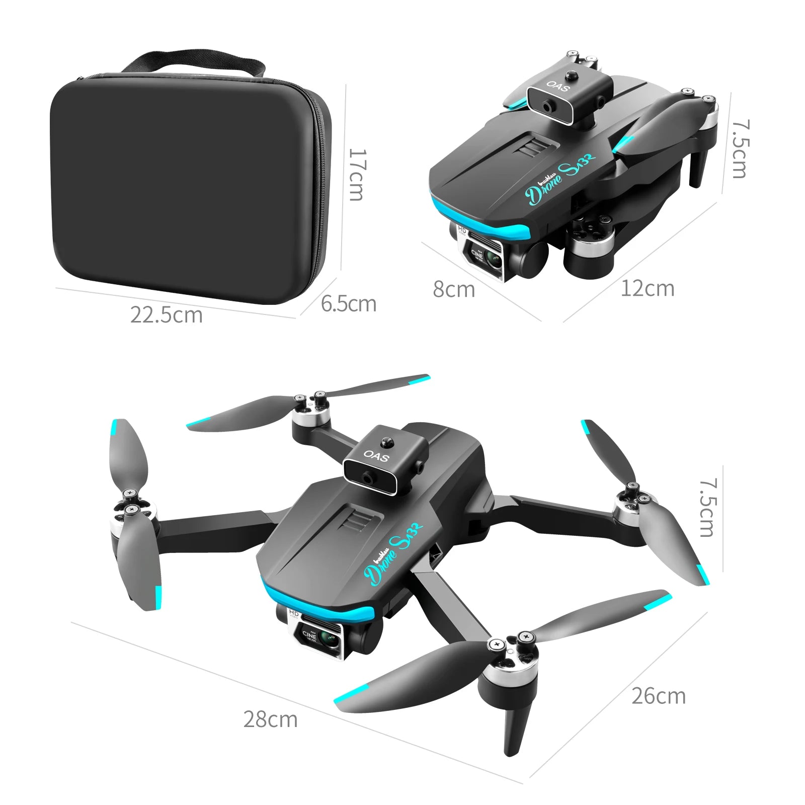 S132 Drone, 3 5 cue 8cm 12cm 6.5cm