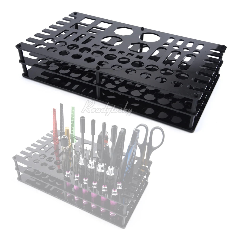 63 Hole Screwdriver Storage Rack Holder, RC Tool Tool Supplies : Grinded Parts/Accessories :