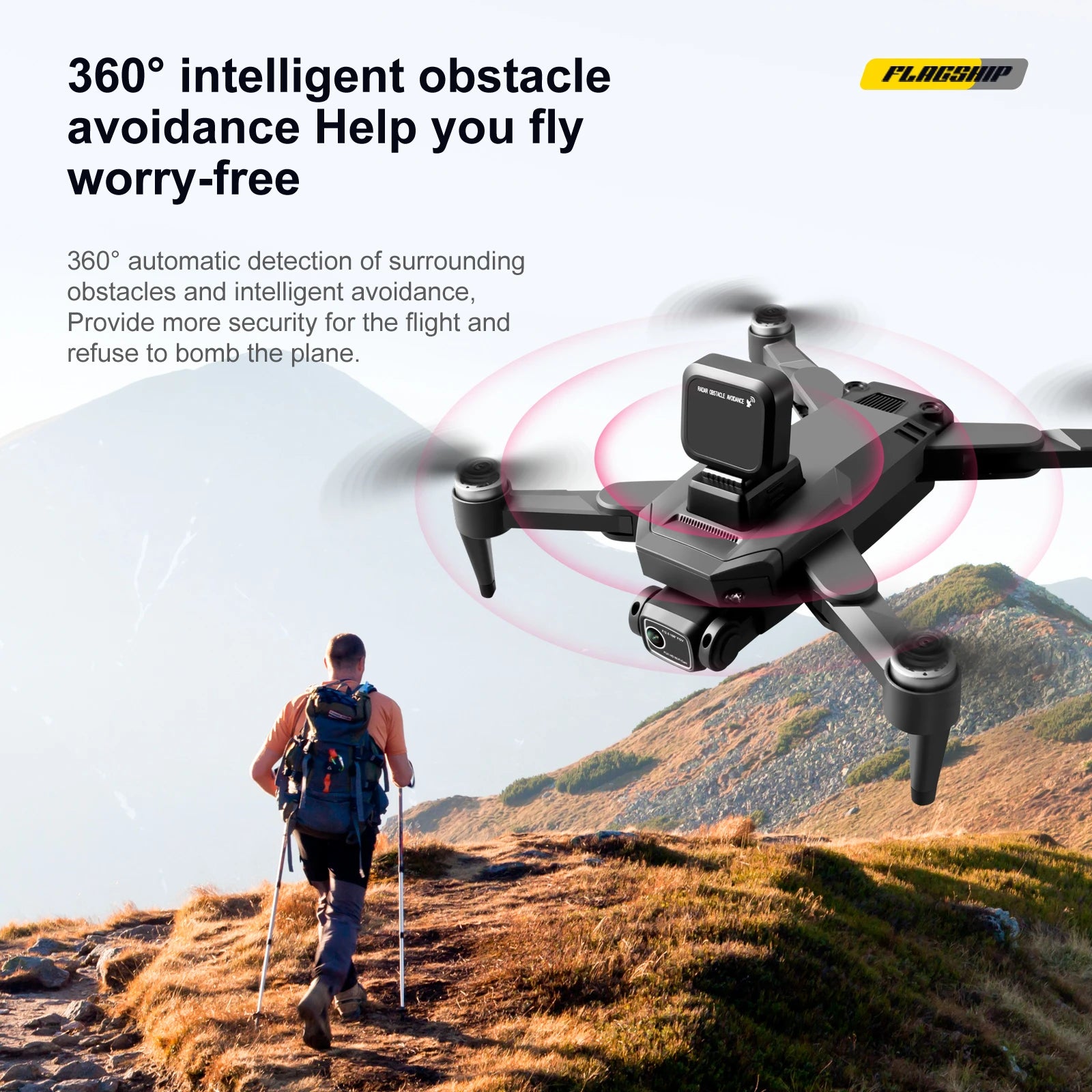 S109 GPS Drone, 3609 intelligent obstacle FLAESHIP avoidance you fly worry-free 3605 automatic detection