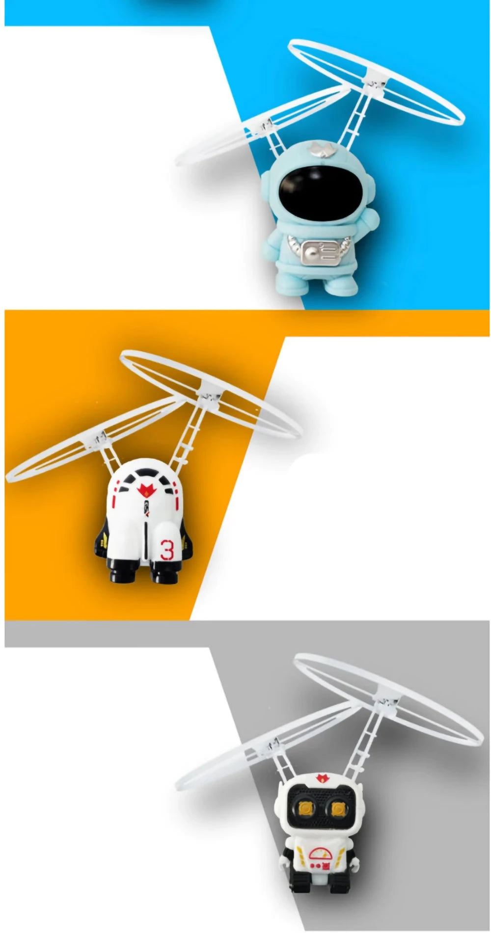 Mini Astronaut Drone with Lights - Aircraft Suspended Induction Spaceship Robot Helicopter Toy Gift for Kids 17 please allow 1-2cm differences due to manual measurement