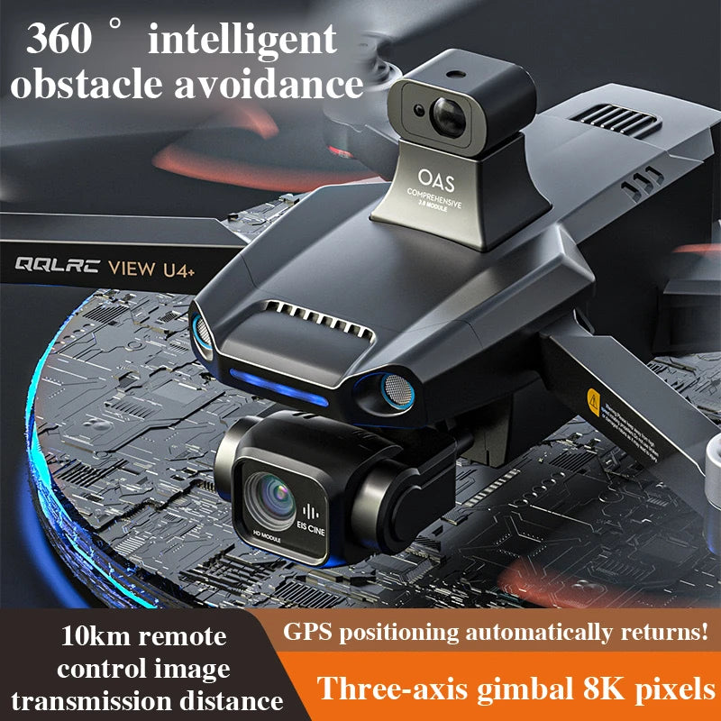 U4 GPS Drone - 8K HD Professional Camera 3-axis Gimbal 10km Laser Obst ...