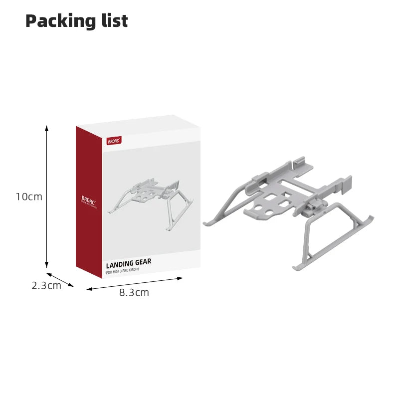 Landing Gear Kits for DJI Mini 3 Pro Drone, Packing list 1Ocm GEAR rky 2.3cm 8.