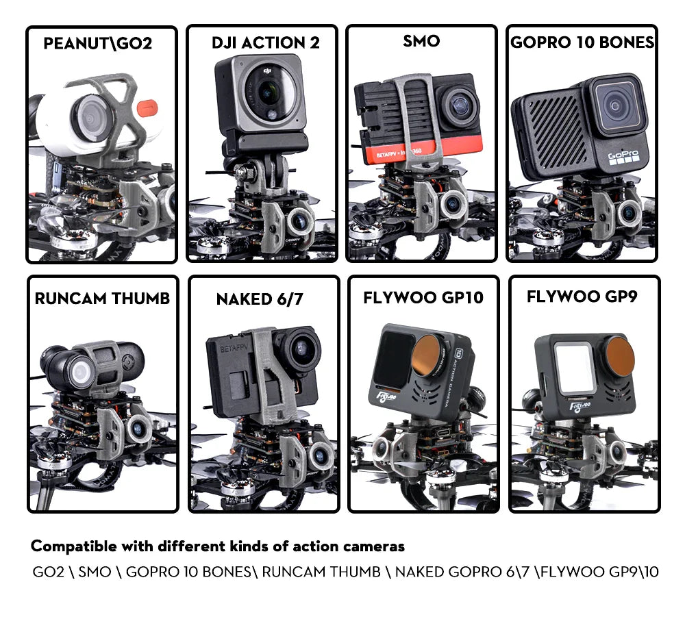 Compatible with different kinds of action cameras GO2 SMO GOPRO I0 BONESI