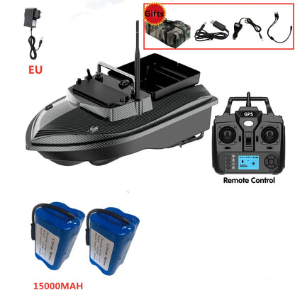 Tccicadas V060 GPS Fishing Bait Boat, 500M RC Distance, 160 Positions, 2kg Single Hopper, Auto Return, Dual Motors, CE