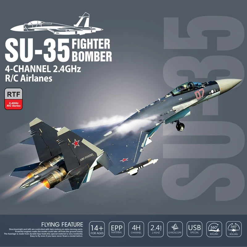 SU35 2.4G 4CH Stunt RC Aircraft, SU-35EGHBER 4-CHANNEL 2.4GHz RIC Airlanes