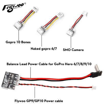 Gopro 10 Bones Naked Gopro 6/7 SMO Camera Balance Lead Power Cable