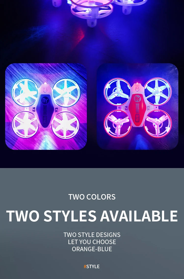 Y3 Mini Ufo Quadcopter with Lights - Remote Control Helicopter Aircraft Dron Drones Children's Toys for Boys 20 1 0 two colors two styles available two style designs let you choose