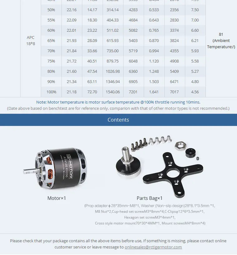 T-MOTOR Tmotor AT4130 KV230 KV300 KV450 Brushless Motor Customized UAV Drone Electric Fixed Wing Motor OEM OR ODM 20 T-MOTOR, 50*79mm Internal Resistance : 32 m Lead : Ename